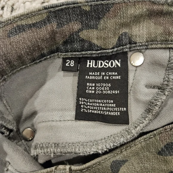 Hudson SZ 28 Green Camo Skinny Stretch Military Streetwear Casual Jeans - Picture 4 of 12